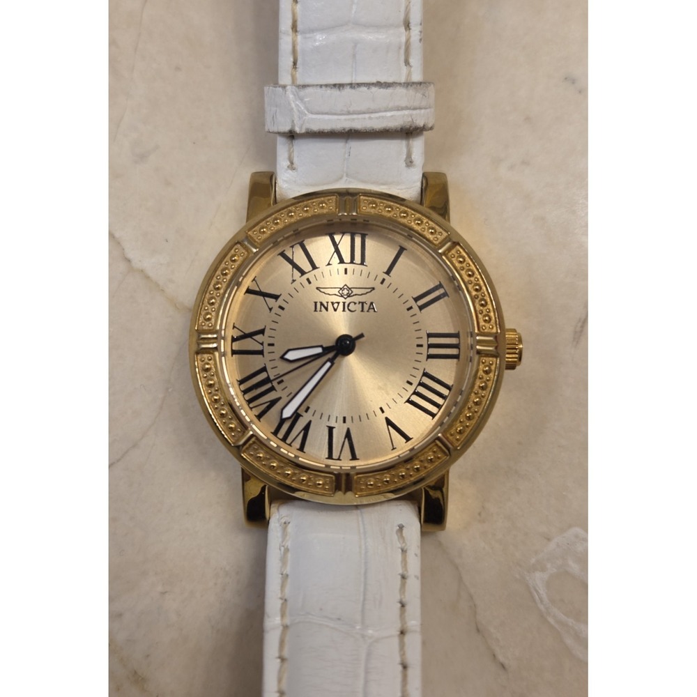 Invicta Women's‎ 14892 Wildflower Collection Japan Quartz White Leather Band